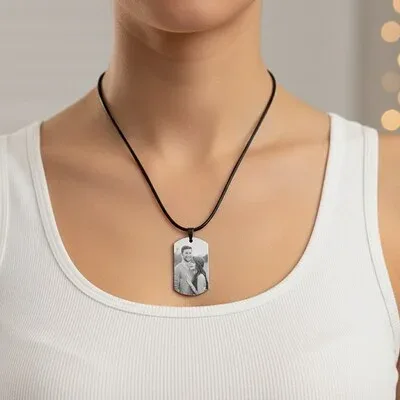 Kişiye Özel Fotoğraflı Metal Asker Künyesi