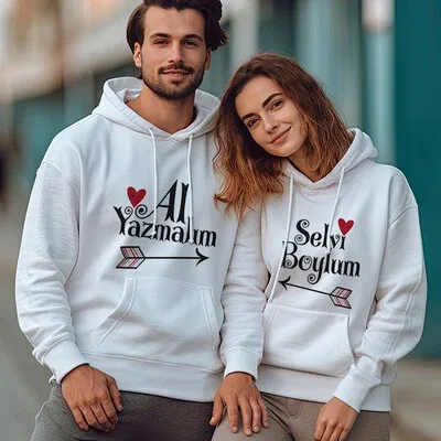 Al Yazmalım Kapşonlu Sevgili Sweatshirt