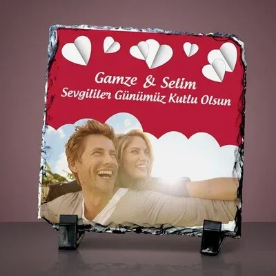 Fotoğraflı Sevgililere Özel Taş Baskı