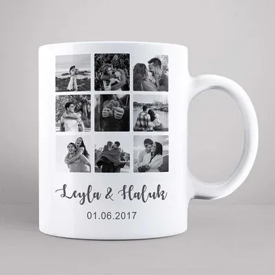 İkimize Özel Fotoğraflı Siyah Beyaz Kupa