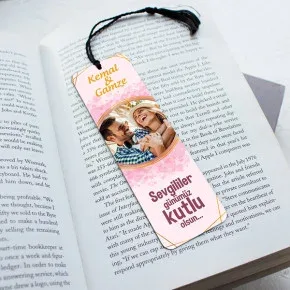 Sevgililere Özel Resimli ve İsimli Kitap Ayracı