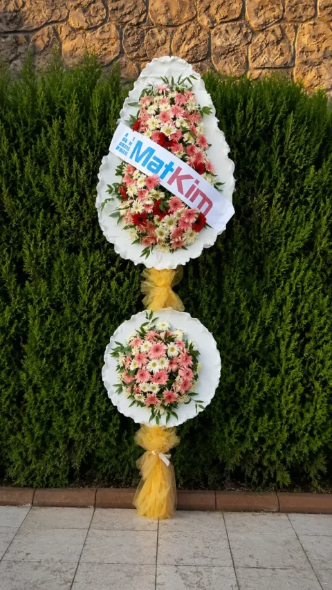 Pembe Beyaz Gerbera Açılış Çelengi