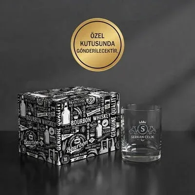 Kral İşlemeli İsme Özel Viski Kadehi