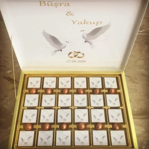 İsim Yazılı Söz Nişan Çikolata Kutu - 89 Desen Seçeneği - Büyük Boy