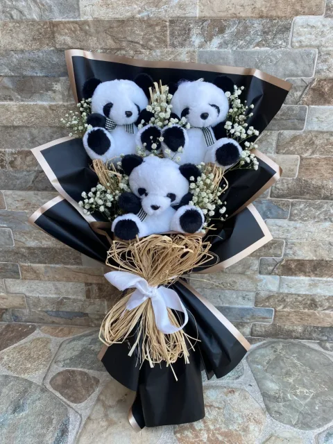 3 Lü Panda buketi
