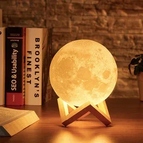 Dekoratif 3D Ay Gece Lambası