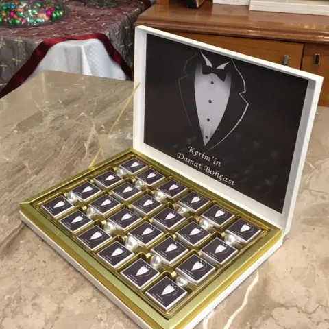 Damat Bohçası Çikolata Kutusu - isimli kişiye özel