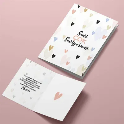 Seni Seviyorum Romantik Tebrik Kartı