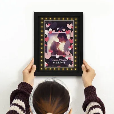 Aşkımızın Romantik Portresi Işıklı Çerçeve