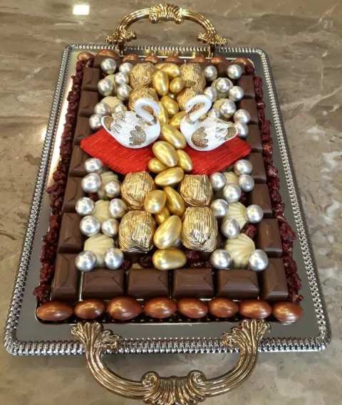 Kuğular & Yaldızlar Söz ve Nişan Tepsisi