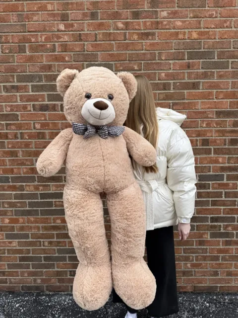 Bej ve Kahverengi 60cm Büyük Peluş Ayıcık