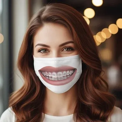 Telli Dişler Yıkanabilir Tasarım Maske