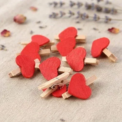 Romantik Kalp Fotoğraf Mandalları