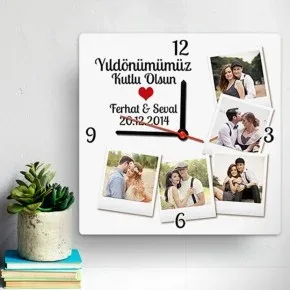 Yıldönümümüz Kutlu Olsun Kare Duvar Saati