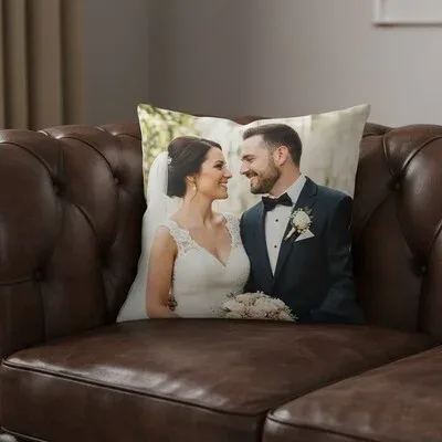 Kişiye Özel Fotoğraflı Kare Yastık