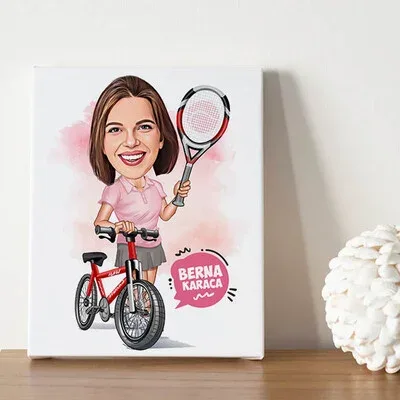 Esprili Kadına Özel Karikatürlü Kanvas