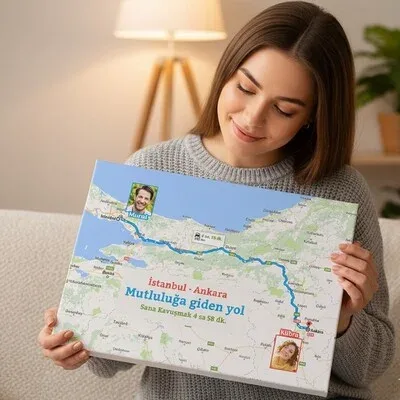 Kişiye Özel Mutluluğa Giden Yol Kanvas Tablo