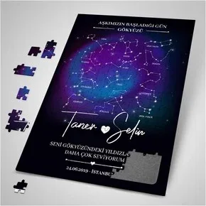 Kişiye Özel Yıldız Haritası Puzzle