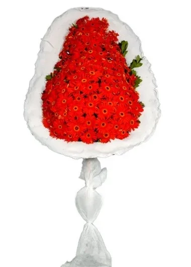 Kırmızı Gerbera Ayaklı Çelenk