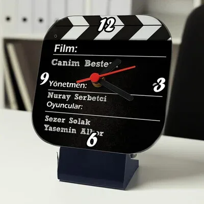 Kişiye Özel Sinema Klaketi Masa Saati