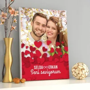 Sırılsıklam Aşk Sevgiliye Hediye Kanvas Tablo