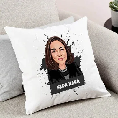 Kadına Hediyelik Karikatürlü Yastık