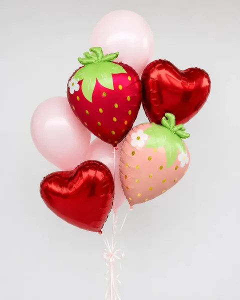 Kırmızı Çilek Balon Seti