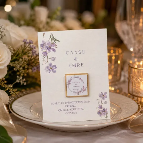Nikah, Söz, Nişan Çikolatası ve Teşekkür Kartı - No:2 - 35 adet