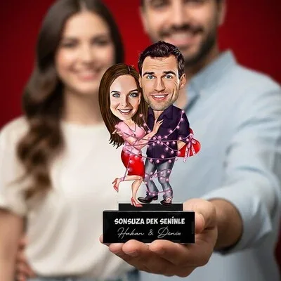 Aşk Sarhoşları Karikatürlü Biblo