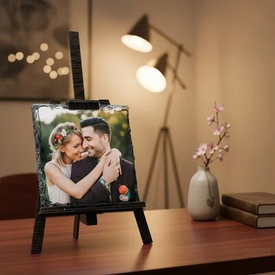 Kişiye Özel Fotoğraflı Şövalye Ayaklı Taş