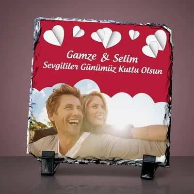 Fotoğraflı Sevgililere Özel Taş Baskı