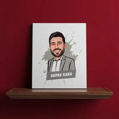 Erkekler İçin Kişiye Özel Karikatürlü Kanvas
