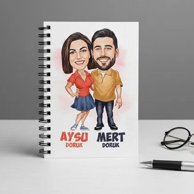 Her Zaman Yanındayım Sevgilim Karikatürlü Defter