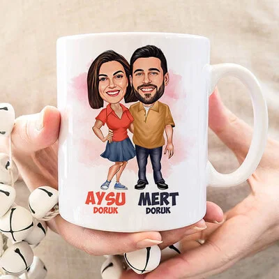 Her Zaman Yanındayım Sevgilim Karikatürlü Bardak