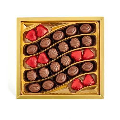 Chocolate Waves Hediyelik Kalpli Çikolata Kutu