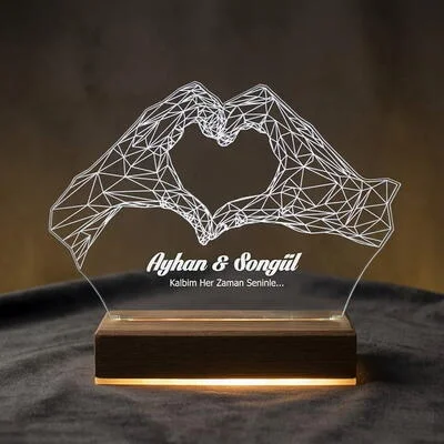 Sevgiliye Hediye Aşkımız 3d Led Lamba