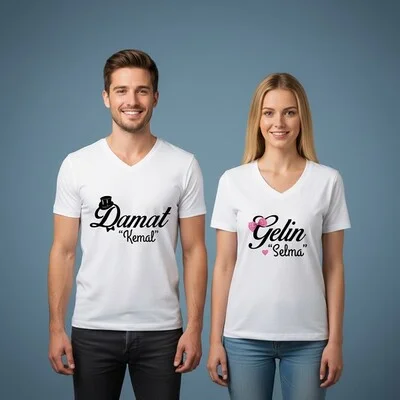 Gelin ve Damat Sevgili Tişörtü
