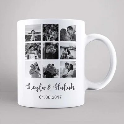 İkimize Özel Fotoğraflı Siyah Beyaz Kupa