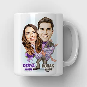 Aşkımı Buldum Karikatürlü Kupa Bardak
