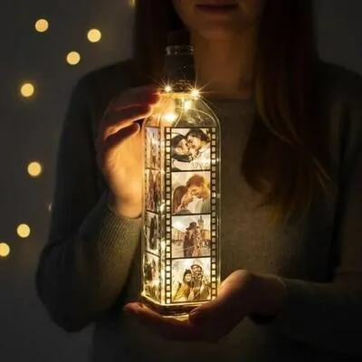 Led Işıklı Film Şeridi Dekoratif Şişe Lamba