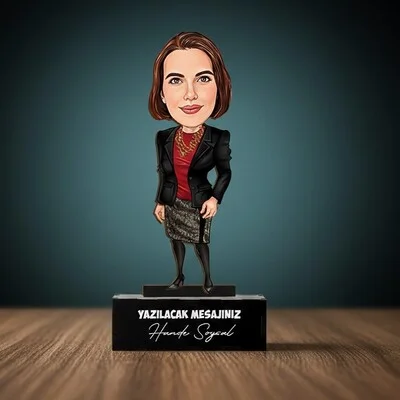 Harika Kadın Karikatürlü Biblo