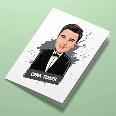 Papyonlu Erkek Karikatürlü Tebrik Kartı