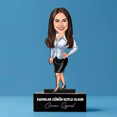 Her Zaman Çalışkan Kadın Karikatürlü Biblo