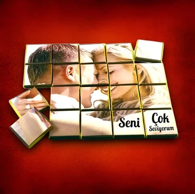 Kişiye Özel Fotoğraflı Puzzle Çikolata