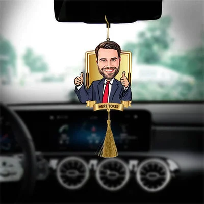Takım Elbiseli Erkek Karikatürlü Araba Süsü
