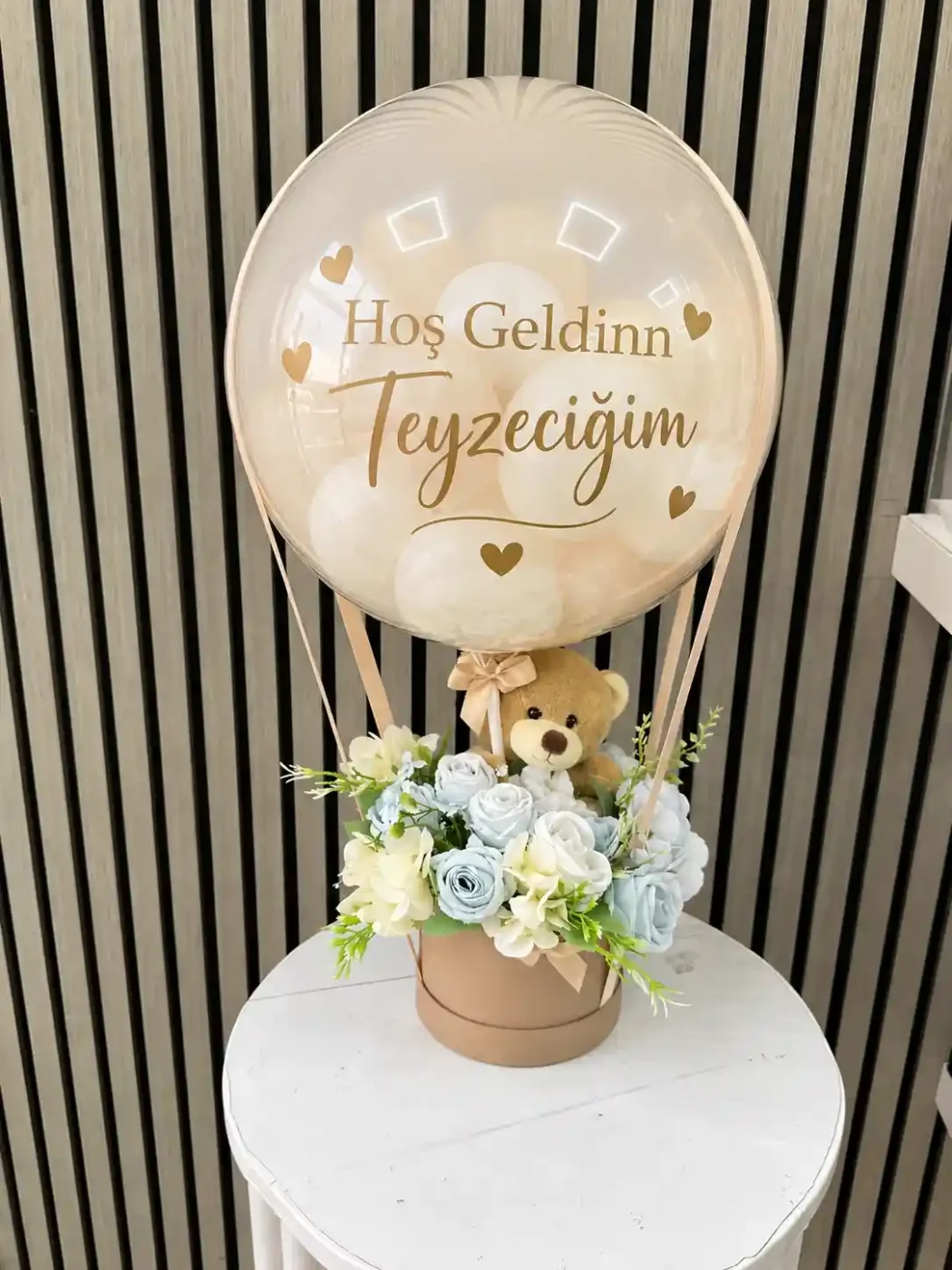 Peluş Ayıcıklı Doğum Çiçeği