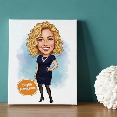 Bugün Harikayım Karikatürlü Kanvas Tablo