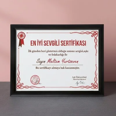Yılın En İyi Sevgilisi Sertifikası