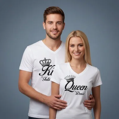 Kişiye Özel King And Queen Tişörtü