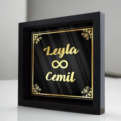 Kişiye Özel İsim Yazılı 3D Çerçeve